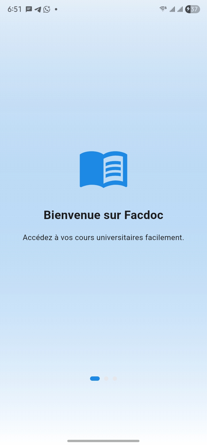 Interface Facdoc - Écran d'accueil